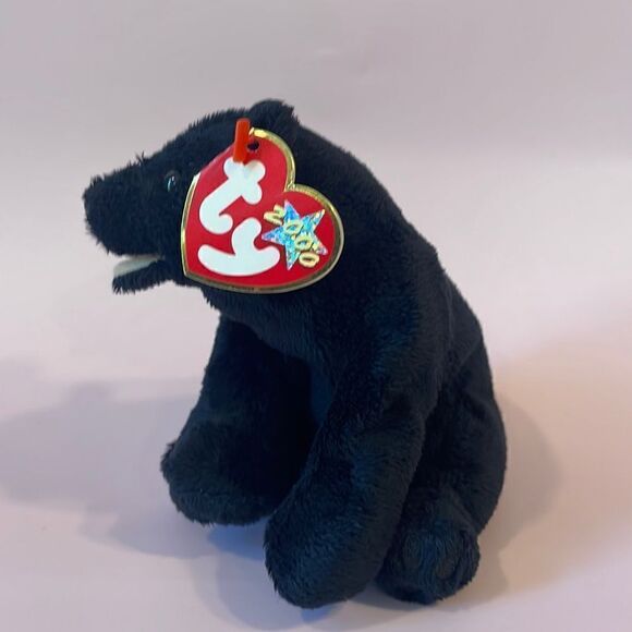 Cinders the Black Bear (RETIRED) 2000 Original Beanie Baby Ty Inc. NWT EUC 5” - Picture 2 of 8